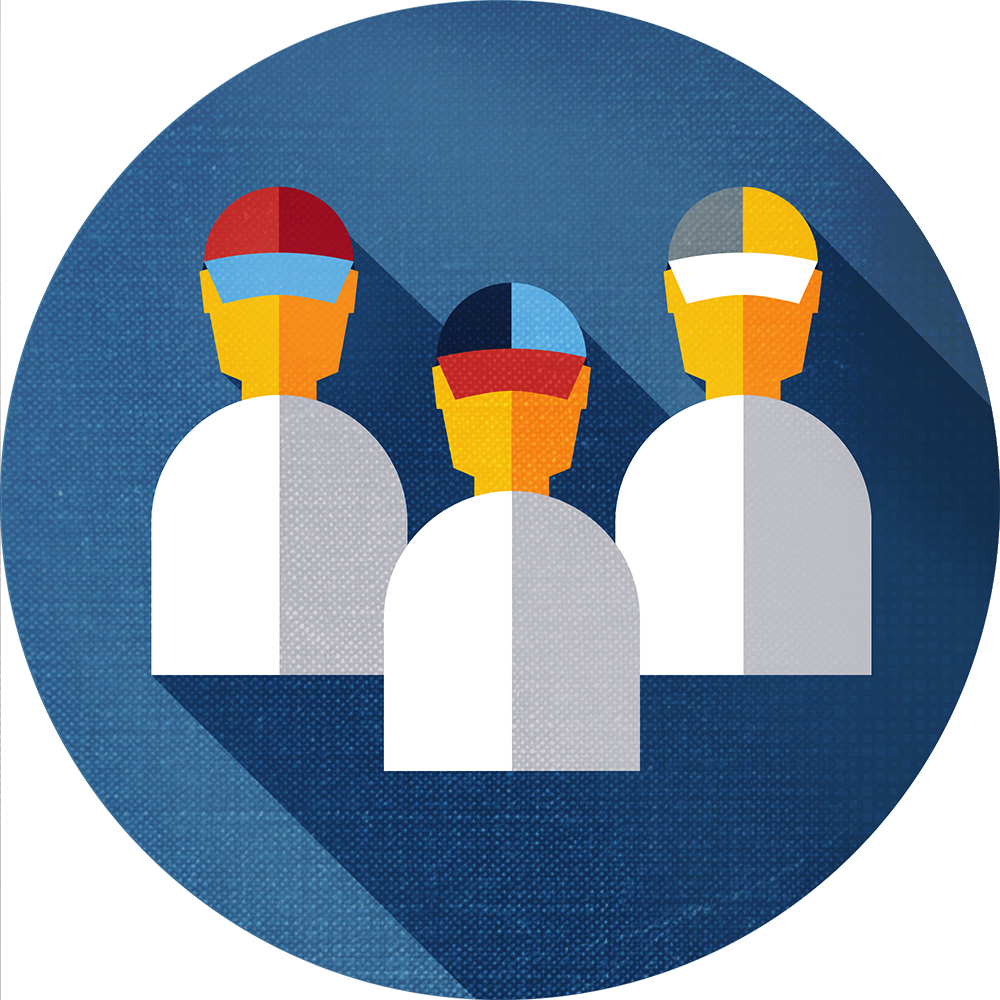 icon of three wsi workers