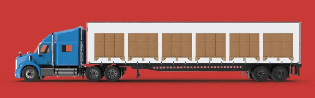 semi truck filled with boxes