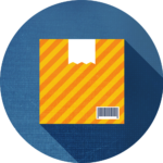 striped shipping box icon
