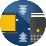 icon with computer connecting to monitor