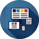 icon with different sized computer screens