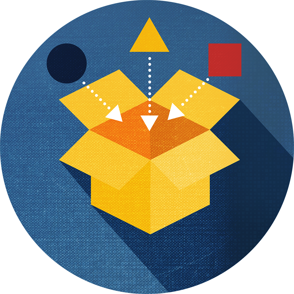 icon of items going into a box