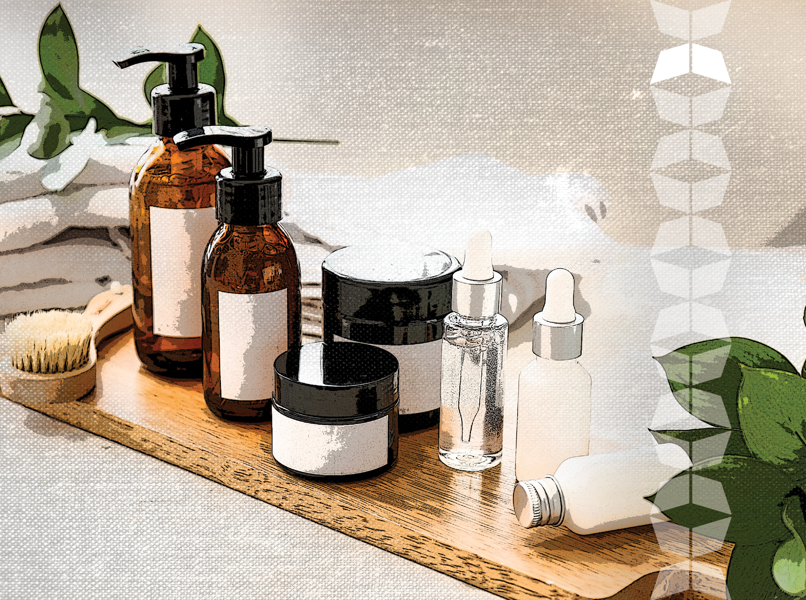 Assorted skincare products on display