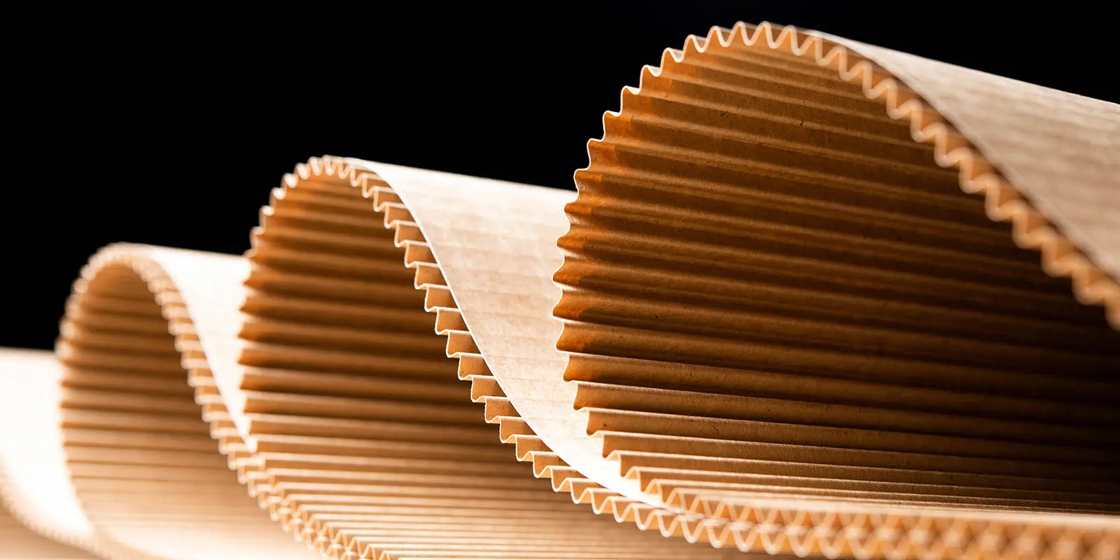 Wavy brown corrugated paper texture