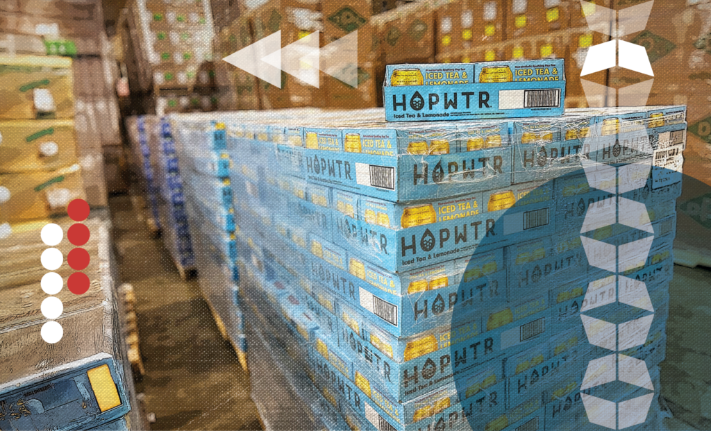 Pallet of food and beverage product in a food grade warehouse meeting food grade warehouse requirements