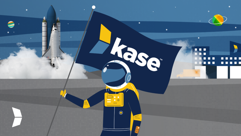 kase astronaut with a flag