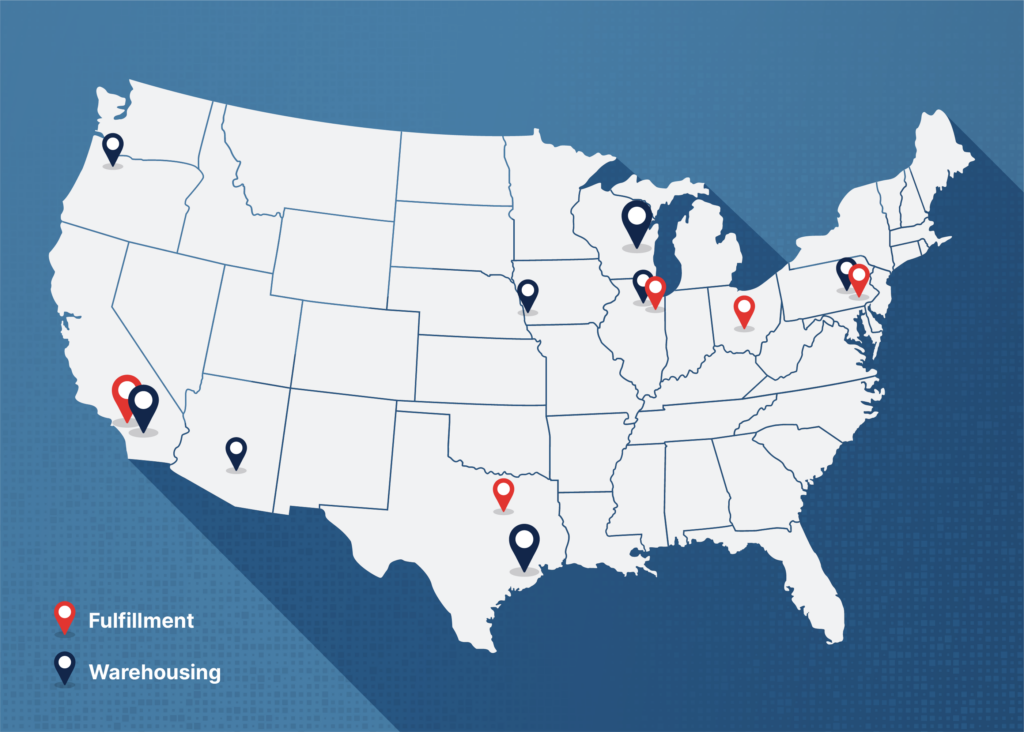 map of wsi warehouse and fulfillment center locations
