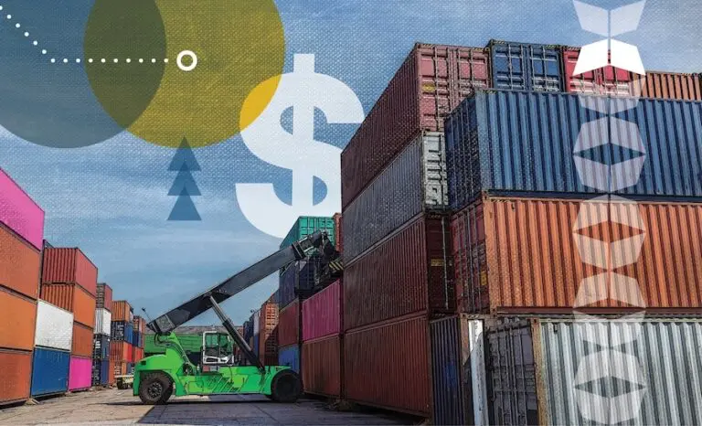 image of shipping containers on a loading dock