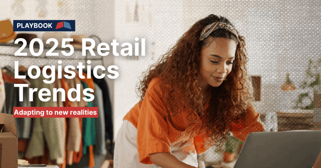 woman looking over a computer depicting retailer assessing 2025 retail logistics trends