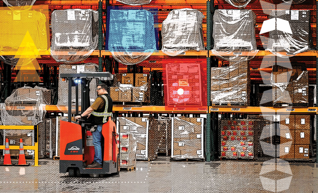 warehouse, forklift, and operator, representing dedicated warehousing and if it's right for a business
