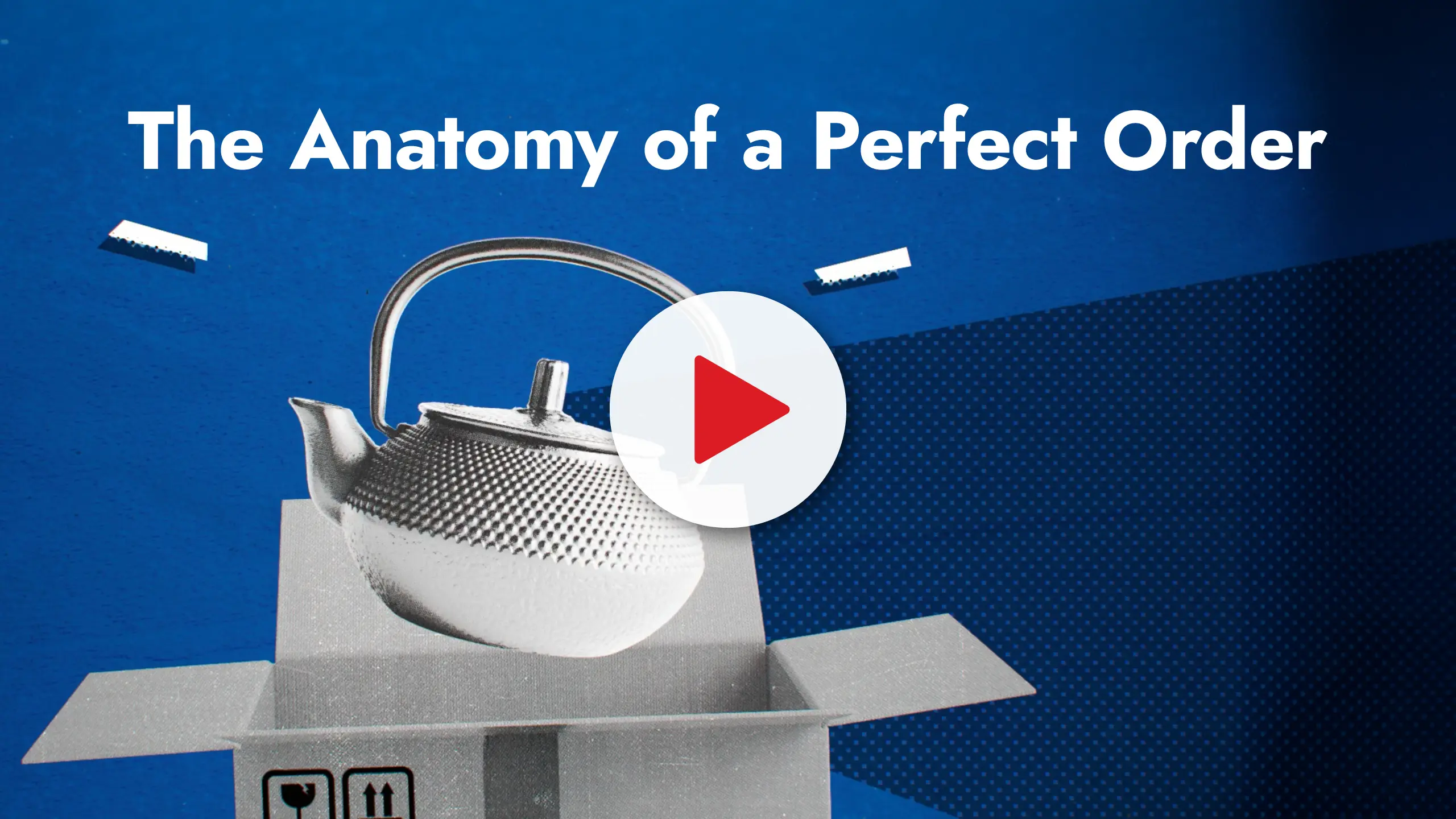 Teapot inside a delivery box