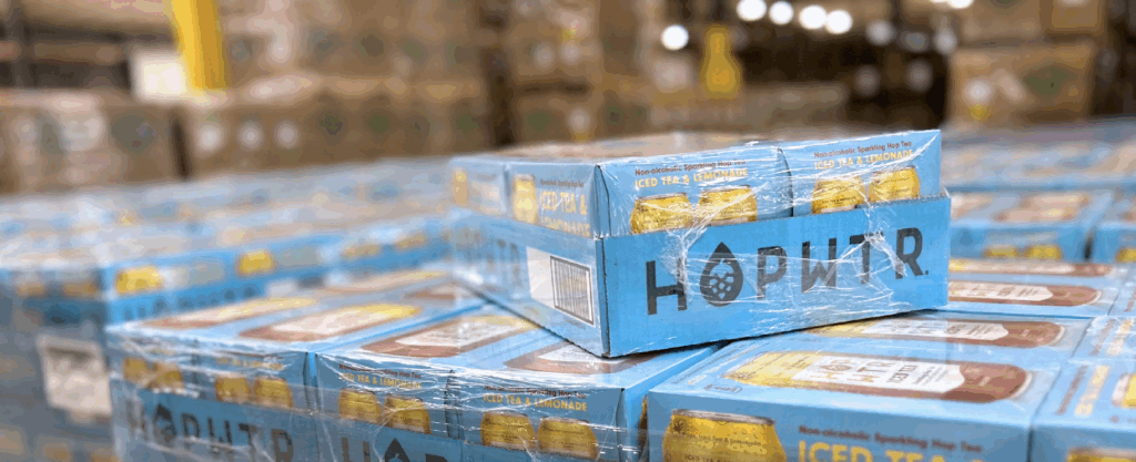 hopwtr drink in WSI omnichannel fulfillment warehouse