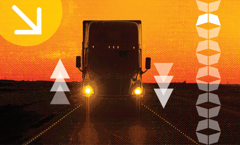 truck with headlights on highway, representing the importance of reliable transportation