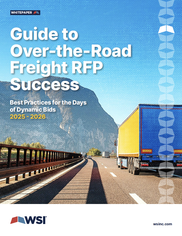 Freight RFP Success Guide cover showing truck on highway with WSI branding