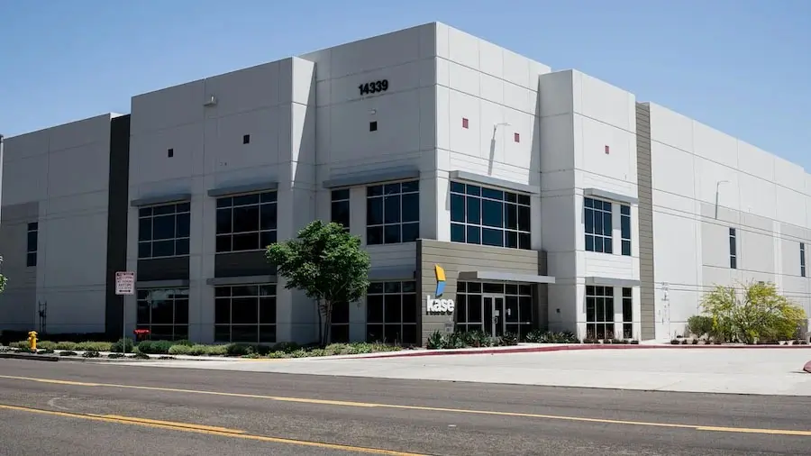 Kase Fontana California Ecommerce Fulfillment Facility with Kase Logo on Front of Building
