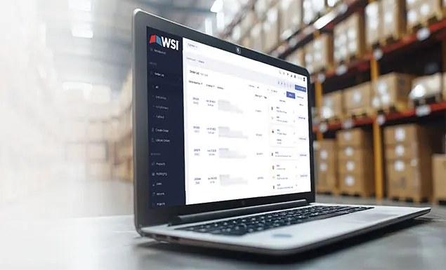 Laptop displaying inventory management software