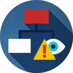 flowchart with an eye icon