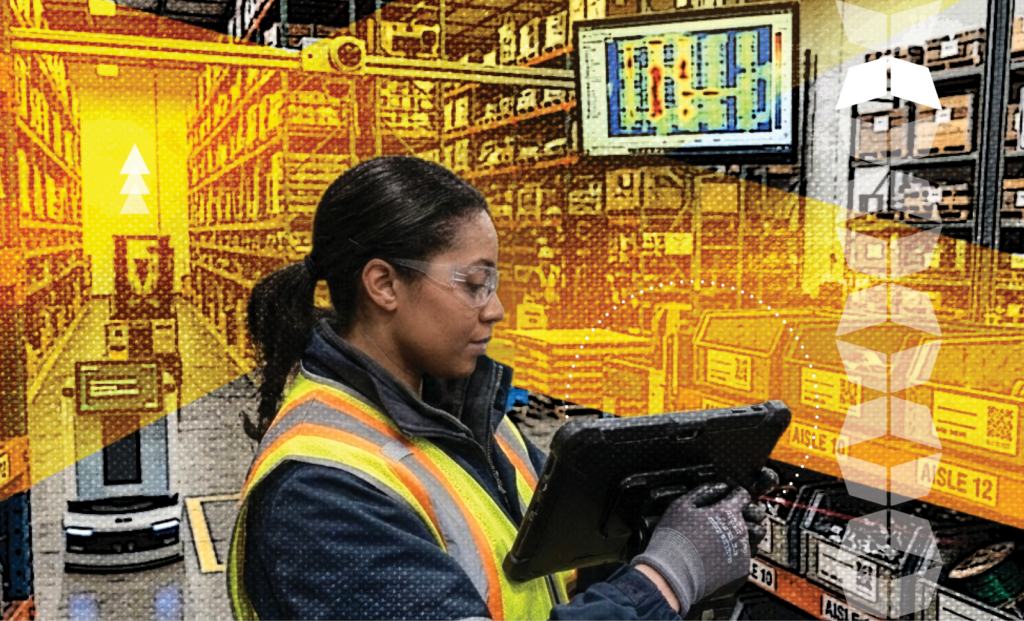 Manufacturing 3PL worker in warehouse representing manufacturing inventory management