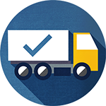 truck with checkmark icon