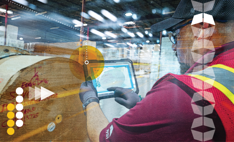 Man in warehouse on tablet, representing accurate inventory forecasting.