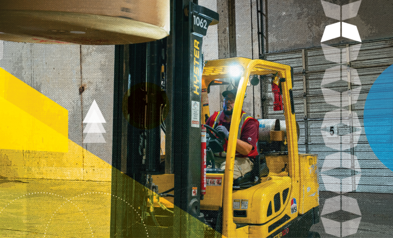 Image of forklift in warehouse, highlighting National Forklift Safety Day