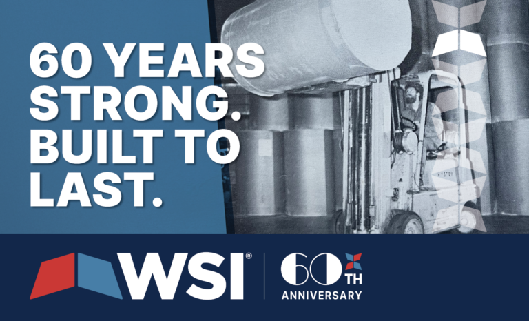 Historical image of WSI and complementing graphics, celebrating the 60th Anniversary of the company's strong operations