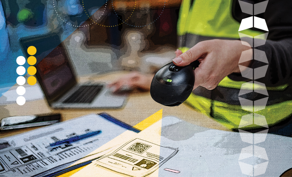 image of person scanning label, representing the importance of manufacturing inventory control