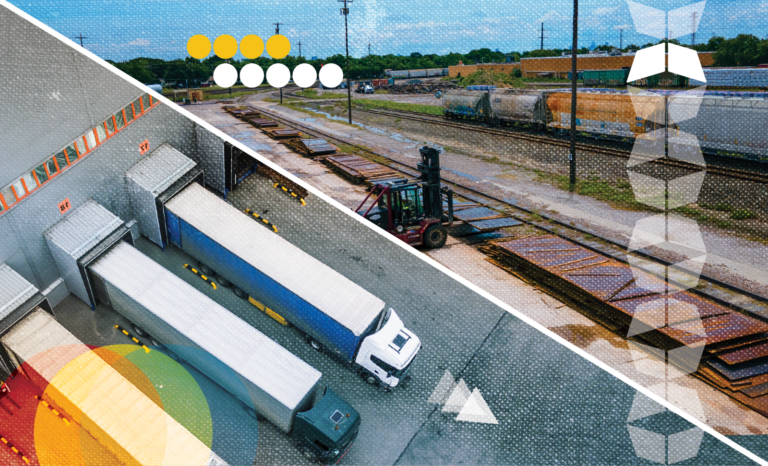 Rail and trucks used for regional distribution, reflecting weighing when to consider rail vs truck shipping.