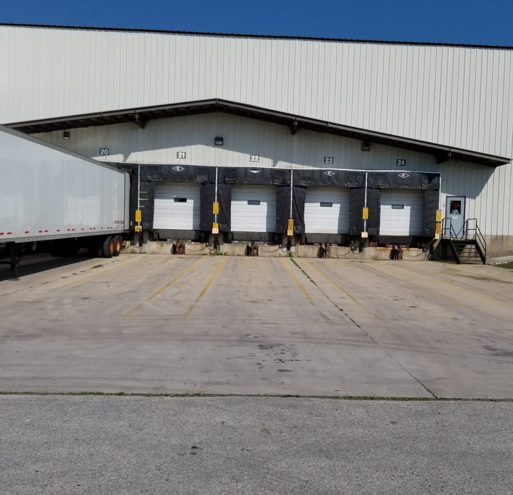 dock doors at warehouse