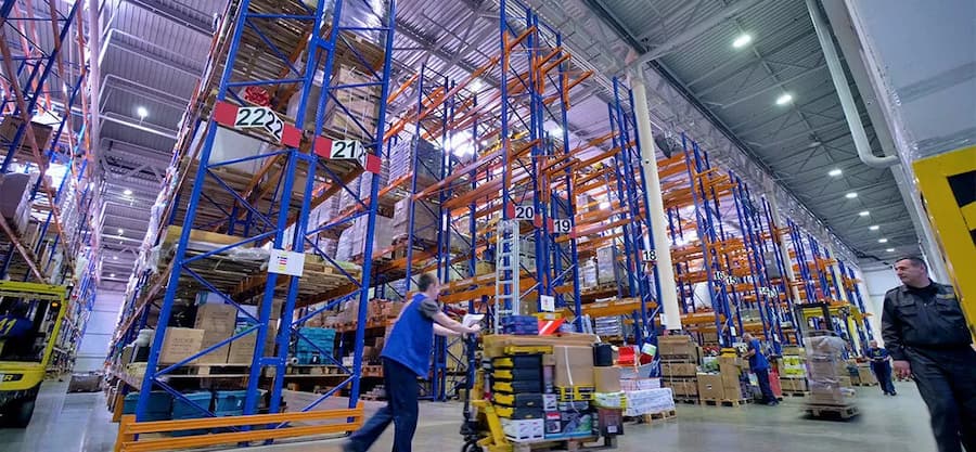 warehouse shelves at WSI