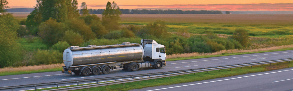 chemicals being transported in a specialized truck