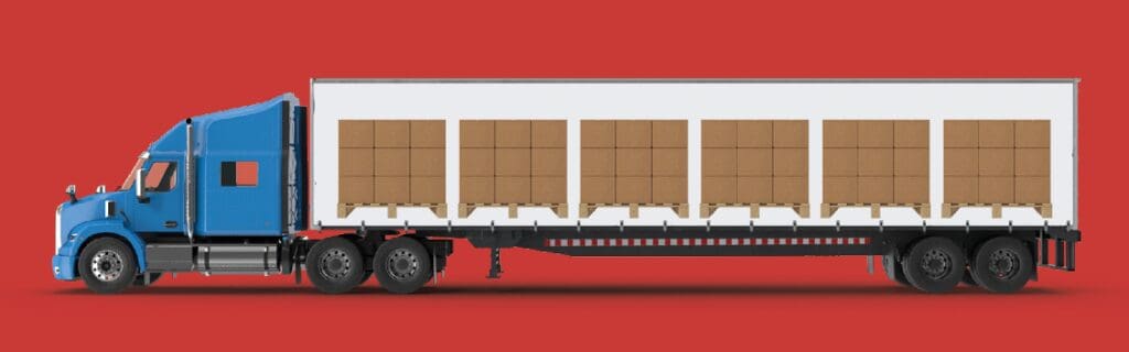 semi truck filled with boxes