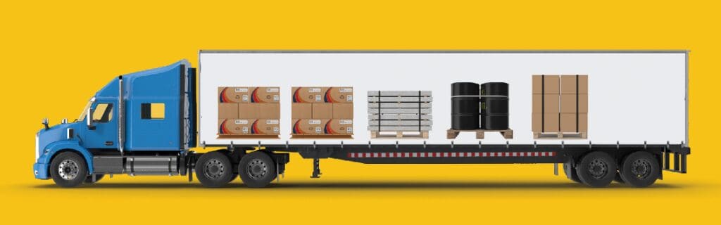 semi truck filled with product