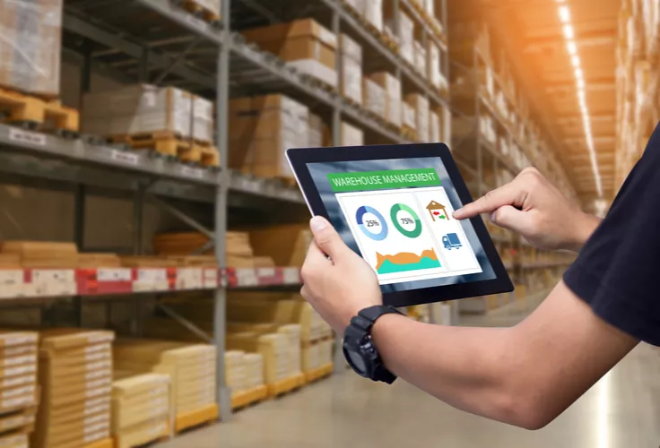 warehouse management system on tablet