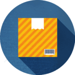 striped shipping box icon