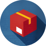 red shipping box icon