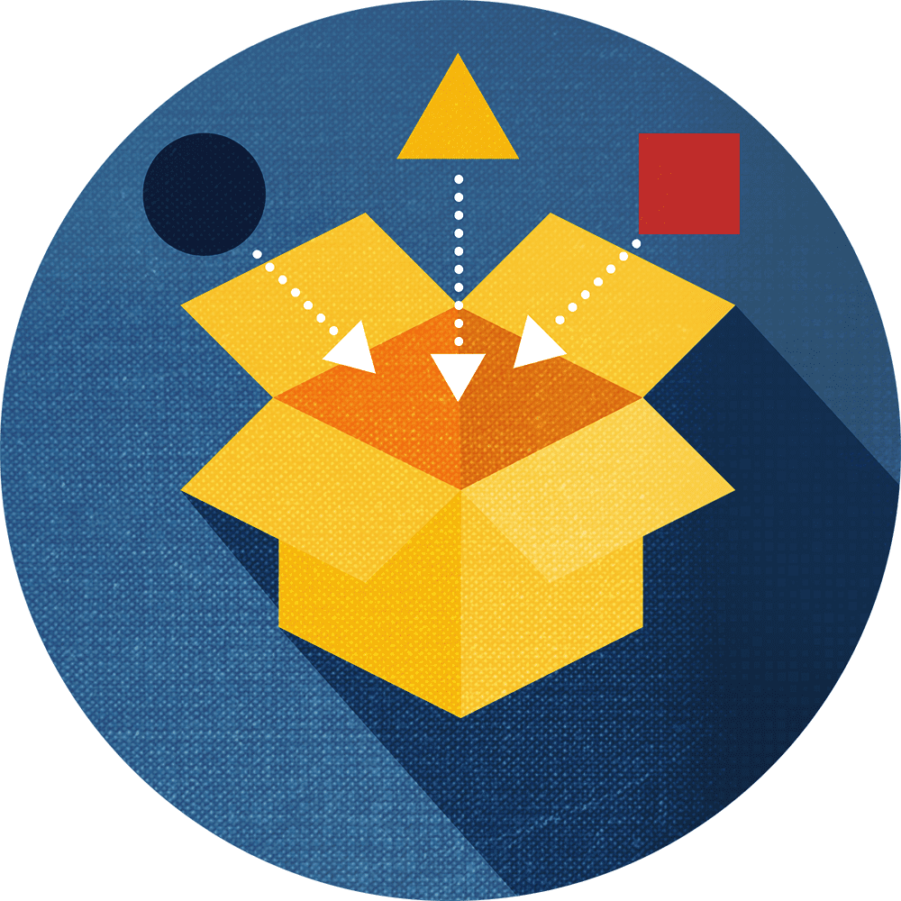 icon of items going into a box
