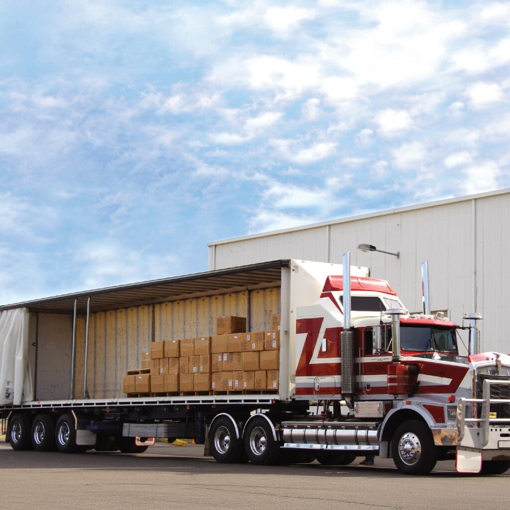 partially full semitruck