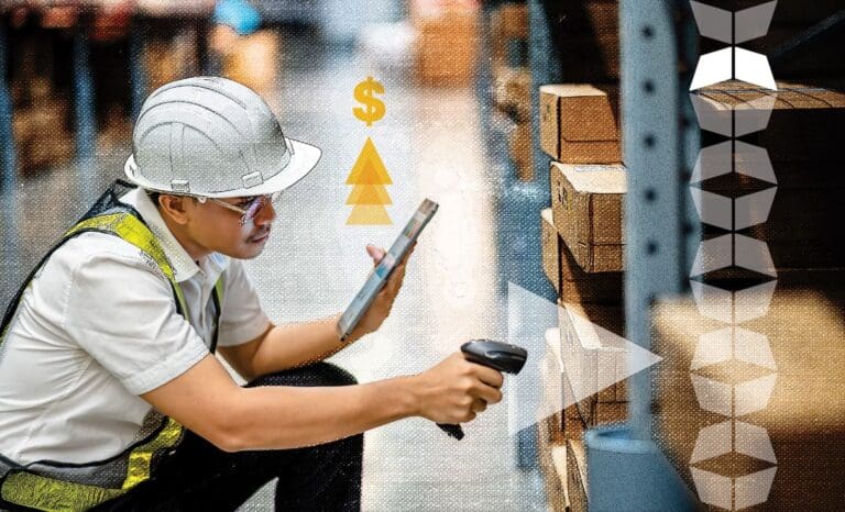 warehouse worker scanning ecommerce inventory